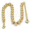 Oro Laminado Fancy Bracelet, Gold Filled Style Ball Design, Matte Finish, Golden Finish, 03.93.0010.07