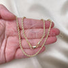 Oro Laminado Basic Necklace, Gold Filled Style Rope Design, Polished, Golden Finish, 5.222.036.20