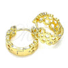 Oro Laminado Huggie Hoop, Gold Filled Style Star Design, Polished, Golden Finish, 02.195.0122.15