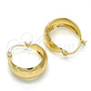 Oro Laminado Small Hoop, Gold Filled Style Matte Finish, Golden Finish, 02.106.0006.20