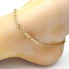 Oro Laminado Basic Anklet, Gold Filled Style Figaro Design, Polished, Golden Finish, 5.222.016.10