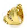 Oro Laminado Multi Stone Ring, Gold Filled Style with White Crystal, Polished, Golden Finish, 01.241.0043.09 (Size 9)