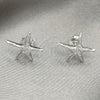 Sterling Silver Stud Earring, Star Design, Polished, Silver Finish, 02.392.0017