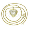 Oro Laminado Pendant Necklace, Gold Filled Style Heart Design, Polished, Golden Finish, 04.117.0016.20