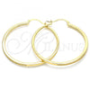 Oro Laminado Large Hoop, Gold Filled Style with White Micro Pave, Polished, Golden Finish, 02.156.0460.50