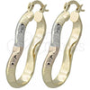 Oro Laminado Medium Hoop, Gold Filled Style Diamond Cutting Finish, Tricolor, 5.149.022.1