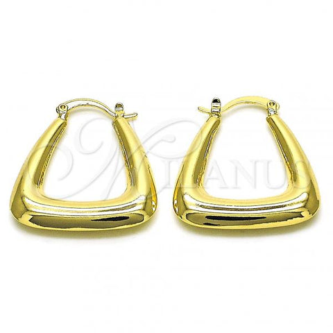 Oro Laminado Medium Hoop, Gold Filled Style Hollow Design, Polished, Golden Finish, 02.163.0192.30
