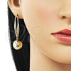 Oro Laminado Dangle Earring, Gold Filled Style Ball Design, Polished, Golden Finish, 02.428.0004