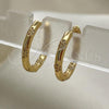 Oro Laminado Huggie Hoop, Gold Filled Style Hollow Design, with White Micro Pave, Polished, Golden Finish, 02.195.0163.20