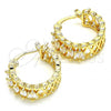 Oro Laminado Small Hoop, Gold Filled Style with White Cubic Zirconia, Polished, Golden Finish, 02.210.0299.20