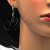 Sterling Silver Earring and Pendant Adult Set, Teardrop Design, with Blue Zircon Swarovski Crystals, Polished, Rhodium Finish, 10.281.0023.2