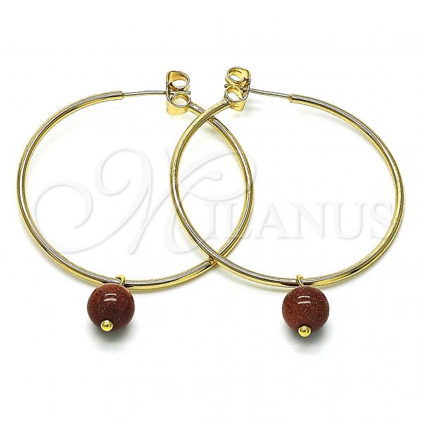 Oro Laminado Medium Hoop, Gold Filled Style Polished, Golden Finish, 02.63.2744.40