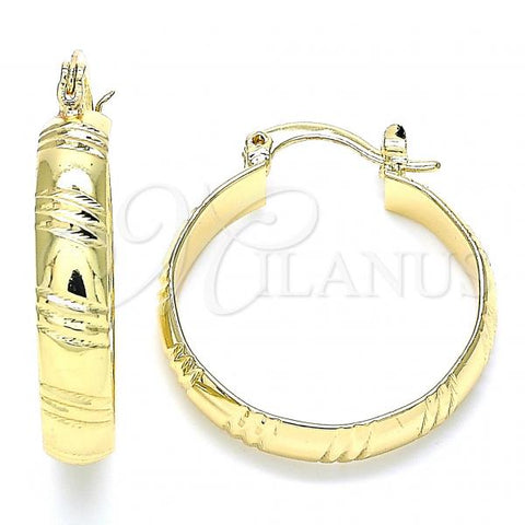 Oro Laminado Small Hoop, Gold Filled Style Diamond Cutting Finish, Golden Finish, 02.170.0350.1.25