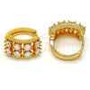 Oro Laminado Small Hoop, Gold Filled Style with White Cubic Zirconia, Polished, Golden Finish, 02.237.0011.15