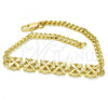 Oro Laminado Fancy Bracelet, Gold Filled Style Flower Design, Polished, Golden Finish, 03.311.0001.08