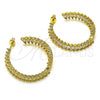 Oro Laminado Stud Earring, Gold Filled Style with White Cubic Zirconia, Polished, Golden Finish, 02.341.0129