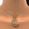 Oro Laminado Earring and Pendant Adult Set, Gold Filled Style Polished, Tricolor, 10.163.0006.1