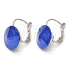Rhodium Plated Leverback Earring, with Blue Zircon Swarovski Crystals, Polished, Rhodium Finish, 02.239.0005.11
