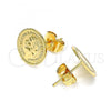 Oro Laminado Stud Earring, Gold Filled Style Polished, Golden Finish, 02.331.0053