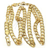 Gold Tone Basic Necklace, Curb Design, Polished, Golden Finish, 04.242.0028.28GT