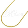 Oro Laminado Basic Necklace, Gold Filled Style Miami Cuban Design, Polished, Golden Finish, 04.213.0157.22