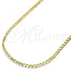Oro Laminado Basic Necklace, Gold Filled Style Curb Design, Polished, Golden Finish, 5.222.007.16