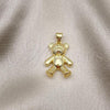 Oro Laminado Fancy Pendant, Gold Filled Style Teddy Bear Design, Polished, Golden Finish, 05.341.0069
