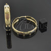 Oro Laminado Medium Hoop, Gold Filled Style Diamond Cutting Finish, Two Tone, 107.009