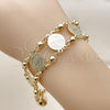 Oro Laminado Fancy Bracelet, Gold Filled Style San Benito Design, Polished, Golden Finish, 03.331.0326.08