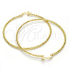 Oro Laminado Large Hoop, Gold Filled Style Diamond Cutting Finish, Golden Finish, 02.168.0040.60