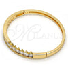 Oro Laminado Individual Bangle, Gold Filled Style with White Cubic Zirconia, Polished, Golden Finish, 07.196.0006.04 (04 MM Thickness, Size 5 - 2.50 Diameter)