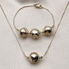 Oro Laminado Necklace and Bracelet, Gold Filled Style Box and Ball Design, Polished, Golden Finish, 06.63.0294