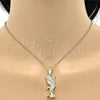 Oro Laminado Fancy Pendant, Gold Filled Style Eagle Design, Diamond Cutting Finish, Tricolor, 5.180.005