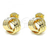 Oro Laminado Stud Earring, Gold Filled Style Polished, Golden Finish, 02.63.1704