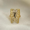 Oro Laminado Elegant Ring, Gold Filled Style Butterfly Design, Polished, Golden Finish, 01.233.0004.08 (Size 8)