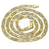 Oro Laminado Basic Necklace, Gold Filled Style Mariner Design, Diamond Cutting Finish, Golden Finish, 04.319.0009.1.24