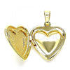 Oro Laminado Locket Pendant, Gold Filled Style Heart Design, Polished, Golden Finish, 05.117.0004
