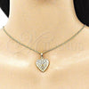 Oro Laminado Pendant Necklace, Gold Filled Style Heart Design, Polished, Golden Finish, 04.117.0029.20