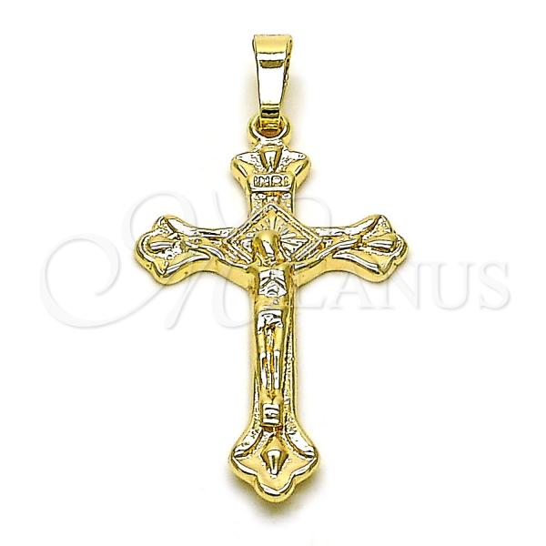 Oro Laminado Religious Pendant, Gold Filled Style Cross Design, Golden Finish, 5.189.013