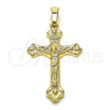 Oro Laminado Religious Pendant, Gold Filled Style Cross Design, Golden Finish, 5.189.013