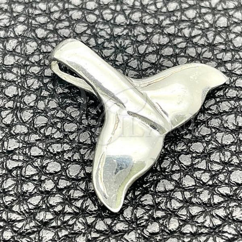 Sterling Silver Fancy Pendant, Fish Design, Polished, Silver Finish, 05.392.0080