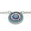 Sterling Silver Pendant Necklace, with Multicolor Micro Pave, Polished, Rhodium Finish, 04.336.0068.16