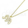 Sterling Silver Pendant Necklace, Elephant Design, Polished, Golden Finish, 04.337.0010.1.16