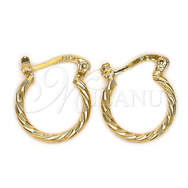 Oro Laminado Children Hoop, Gold Filled Style Brushed Finish, Golden Finish, 5.136.032.15