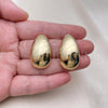 Oro Laminado Stud Earring, Gold Filled Style Polished, Golden Finish, 02.163.0282