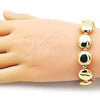 Oro Laminado Fancy Bracelet, Gold Filled Style Ball Design, Polished, Golden Finish, 03.341.2289.07