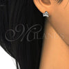 Sterling Silver Stud Earring, Crown Design, with White Cubic Zirconia, Polished,, 02.285.0044