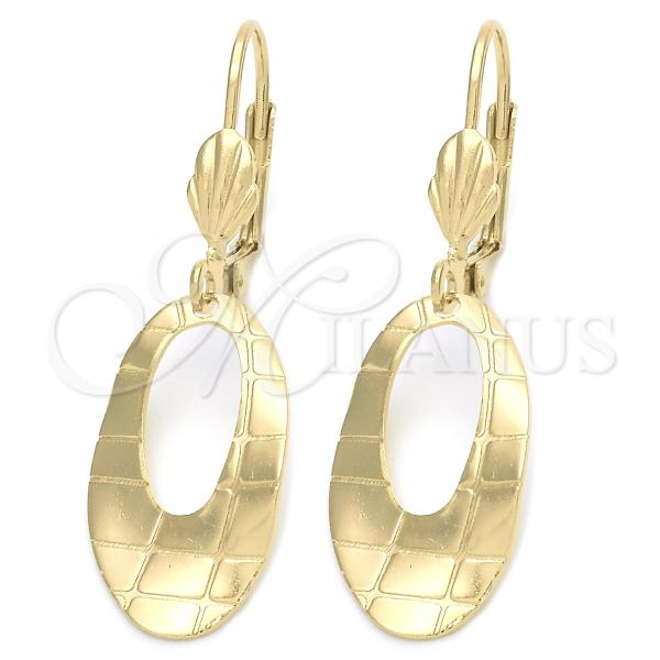 Oro Laminado Dangle Earring, Gold Filled Style Golden Finish, 5.076.005