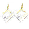 Oro Laminado Dangle Earring, Gold Filled Style Tricolor, 5.070.005