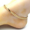Oro Laminado Basic Anklet, Gold Filled Style Curb Design, Polished, Golden Finish, 5.222.004.10